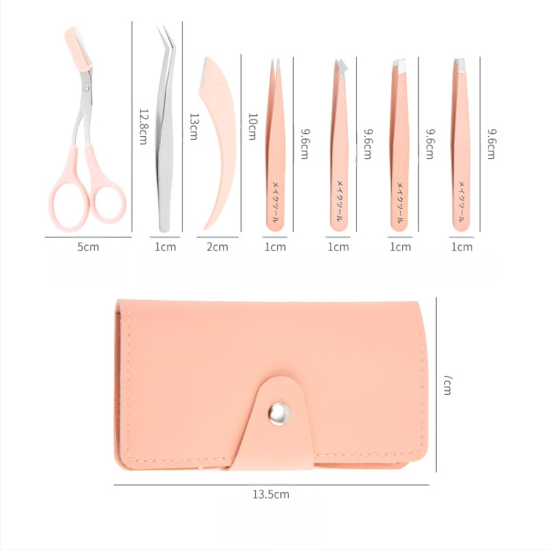 Pārnēsājams uzacu kopšanas komplekts: uzacu klips, uzacu griezējs, uzacu šķēres – nerūsējošais tērauds