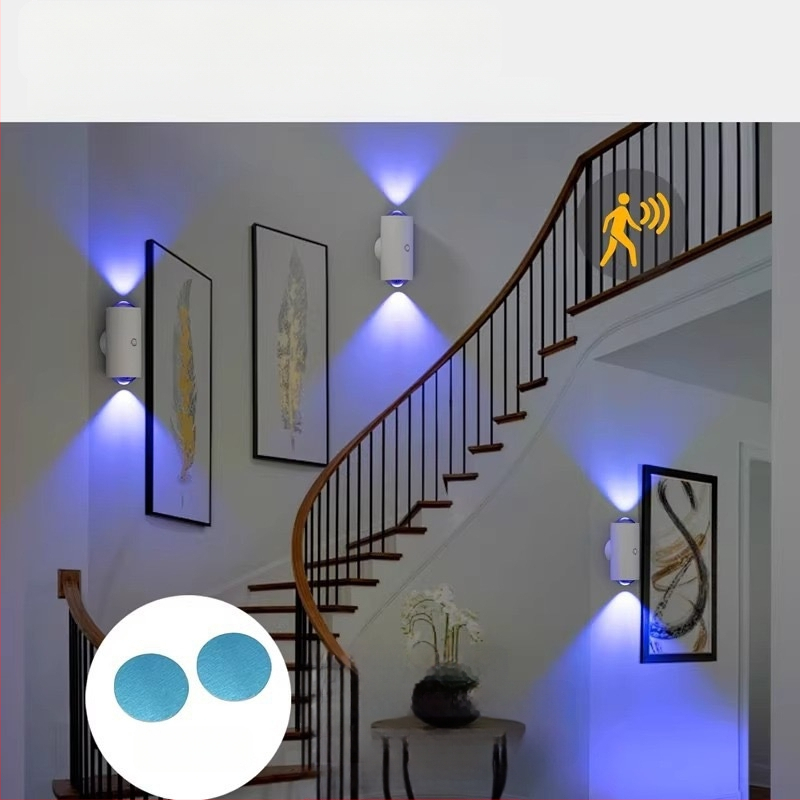 Judėjimo jutiklio apšvietimas su įmontuota baterija, sieninis montavimas, nėra išmanus