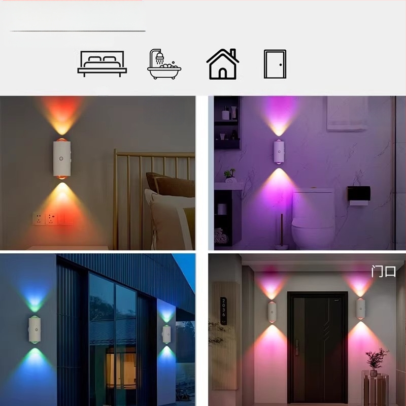 Judėjimo jutiklio apšvietimas su įmontuota baterija, sieninis montavimas, nėra išmanus