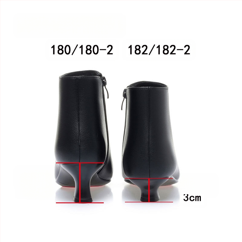 Sieviešu mikrošķiedras īsas zābaki, korejas stila, asas purns, 3–5 cm plata papēdis, sānu rāvējslēdzējs, mākslīgā kažokāde iekšējā oderē