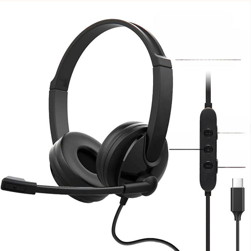 Vadu austiņu komplekts ar mikrofonu, USB savienojums, frekvenču diapazons 20–20 kHz, pretestība 32 Ω, jutība 98 dB