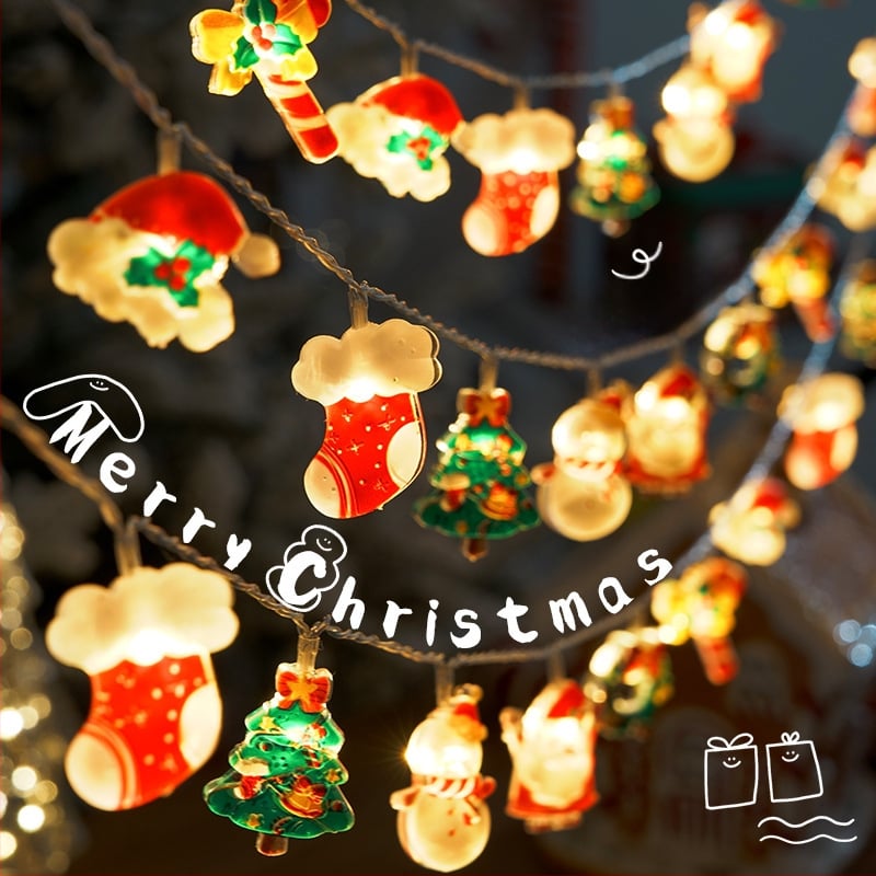 Ziemassvētku dekoratīvā gaismu virtene, barošanai ar bateriju, 220V ieeja, IP44, 3000 lm, 3000 h