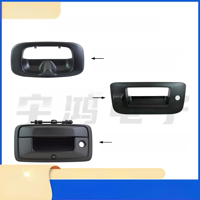 Chevrolet Silverado/Sierra hátsó fogantyúhoz illeszkedő kamera - 1080p, 170° látószög, 12V, HY-80172021, ház műanyag+fém, CVBS/AHD