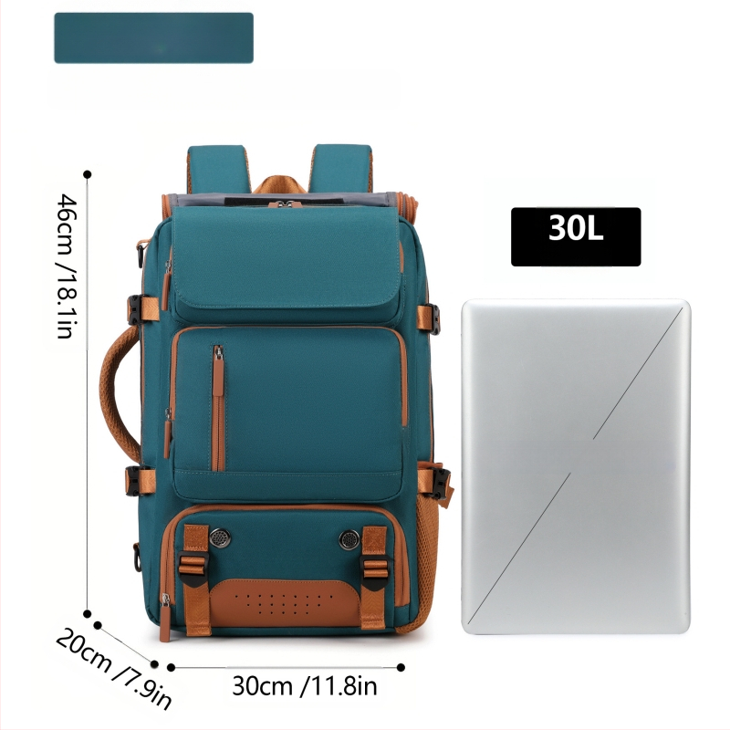 Unisex kelioninė kuprinė didelės talpos, skirta 16 colių nešiojamam kompiuteriui, Oxford audinys, išlenkti peties dirželiai