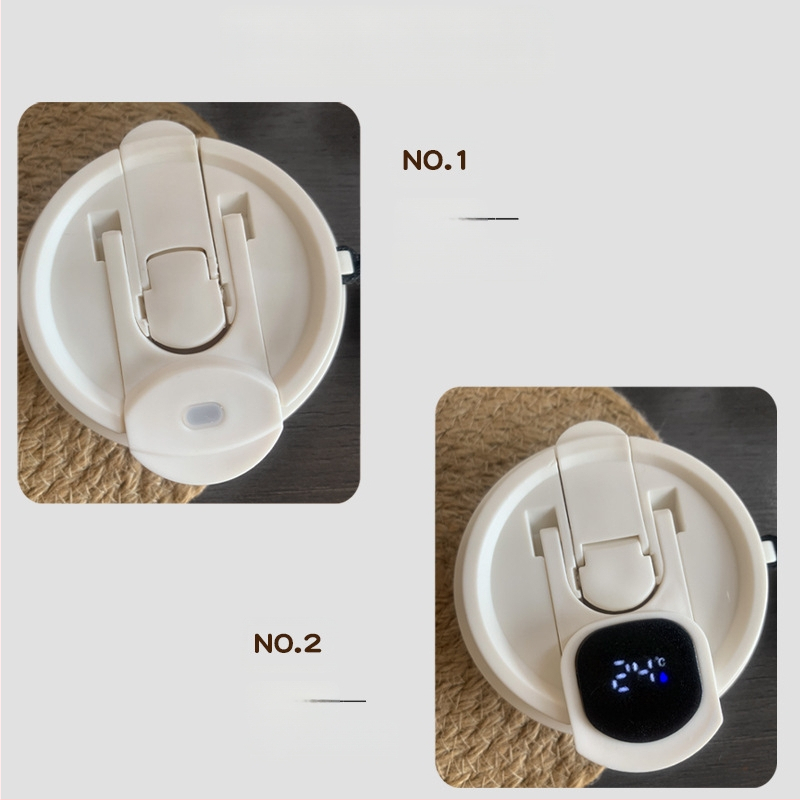 Kafes krūze ar karikatūras motīvu un digitālo displeju, pilnīgi automātiska magnetiskā maisīšana, svars 350 g, iespējams pielāgot logotipu, izlaista 2025.