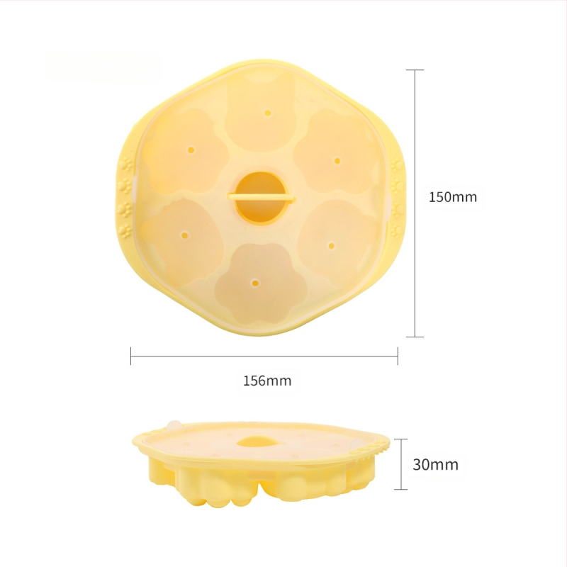 Formă circulară din silicon, cu motiv de labă de pisică, alimentară, pentru prăjituri aburite și coapte, gustări pentru bebeluși