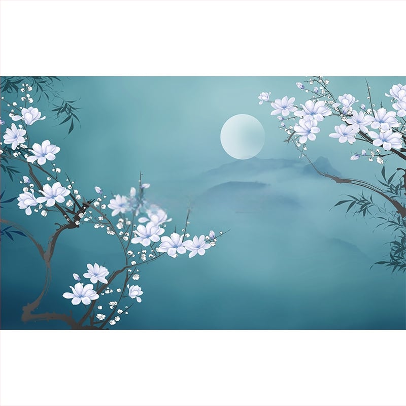 Svilena tapeta za dnevni boravak – uzorak s cvijećem, moderni minimalistizam, zidni premaz