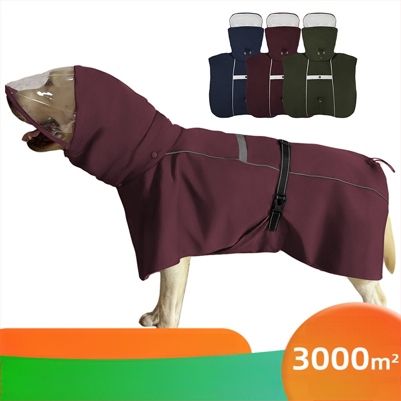 Šunų lietpaltis su gobtuvu – poliesteris, dvigubas sluoksnis, kasdienio stiliaus drabužiai augintiniams