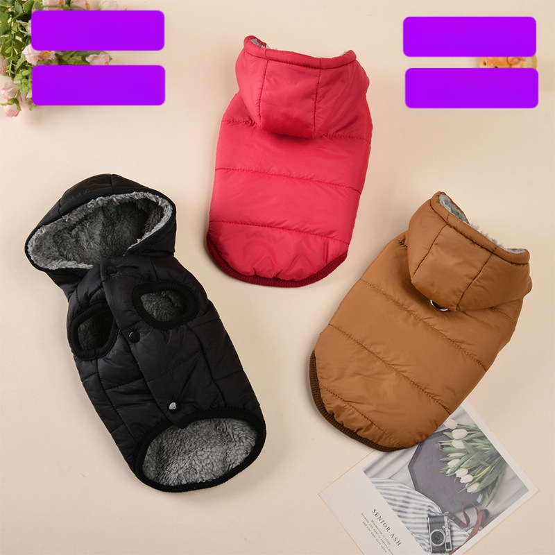 Suņu veste no poliestera, universāla, rudens–ziemas flīsa kapucēta jaka mazajiem suņiem