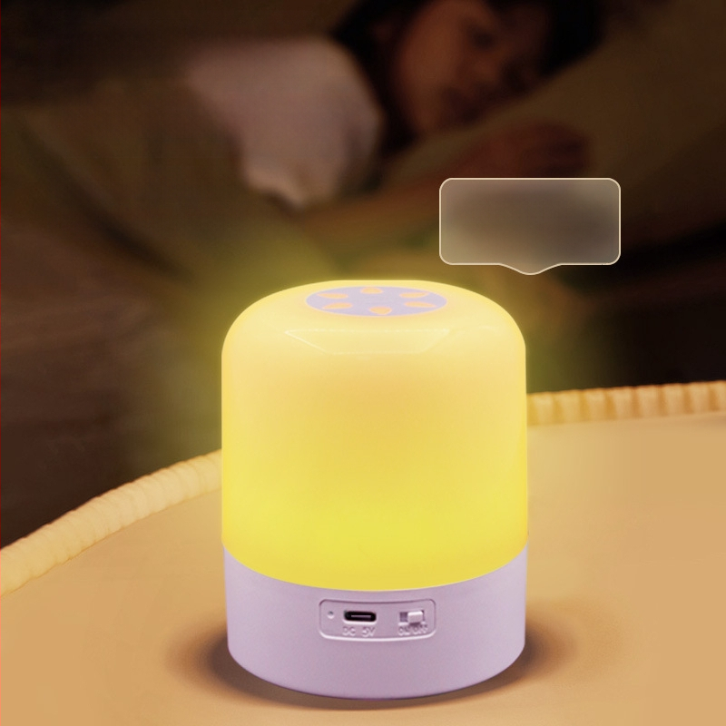 Naktinė lemputė su įmontuota baterija | Plastinis gaubtas | Mygtukinis jungiklis | Ambientinis švelnus apšvietimas | Prabangus stilius