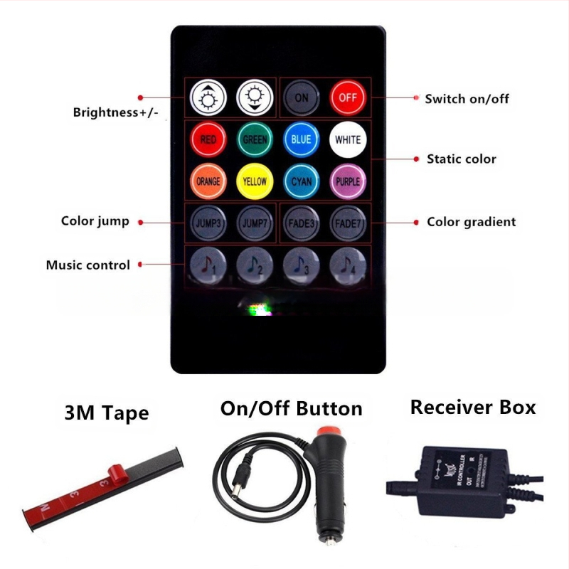 Autó LED környezeti világítás, modell APP36, 10 W, 12 V, 0.5 A, szilikon