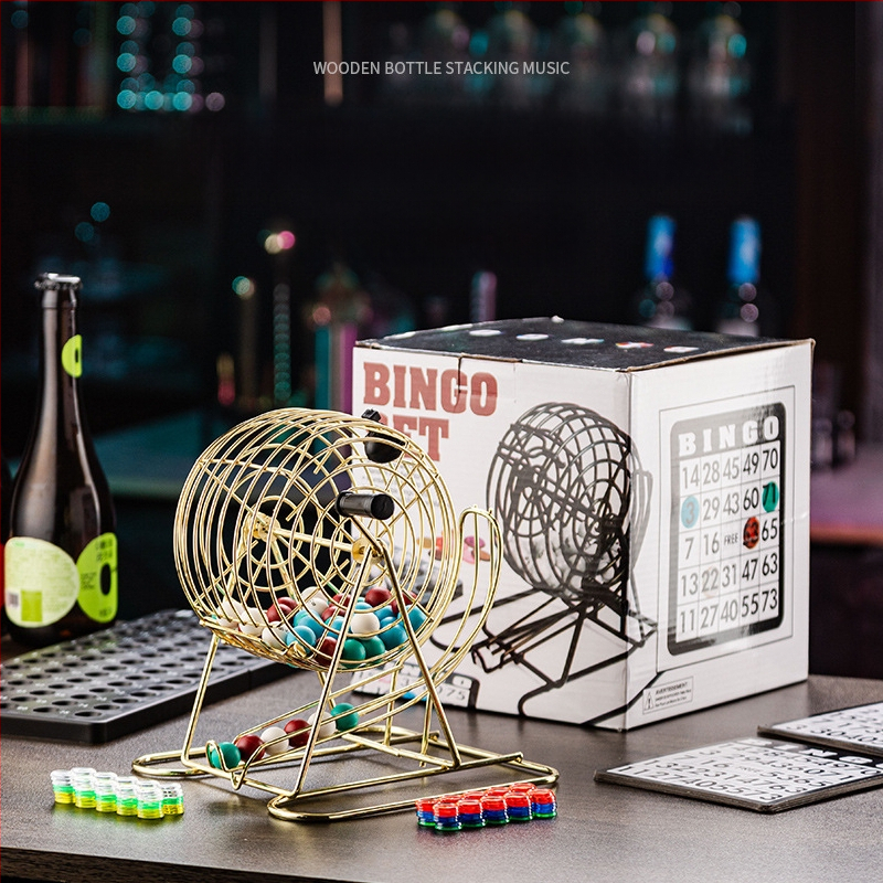 Bingo skaičių maišymo aparatas su besisukančiu ratu – rankinis traukimas, vakarėlio atmosferos stiprinimas, interaktyvus žaislas, plieno ir plastiko konstrukcija