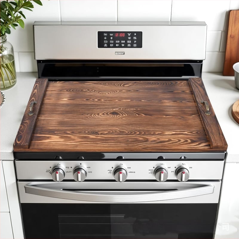 Koka gāzes plīts pārsega plāksne – daudzfunkcionāla griešanas dēle un pārnēsājams trauciņš