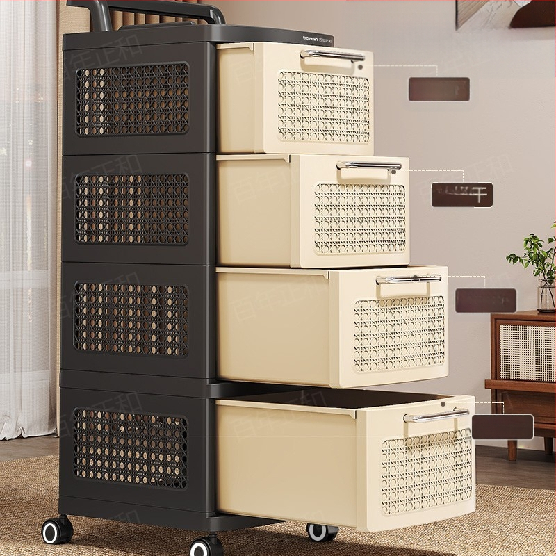 Prijenosni plastični podni organizator za kozmetiku, nordijskog stila, s više od 8 slojeva