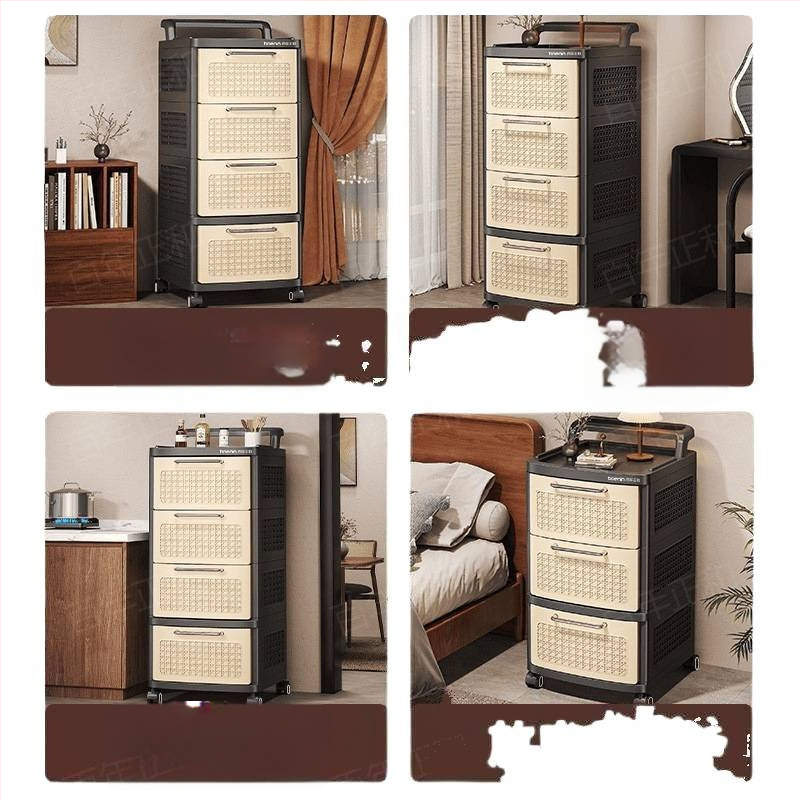 Prijenosni plastični podni organizator za kozmetiku, nordijskog stila, s više od 8 slojeva