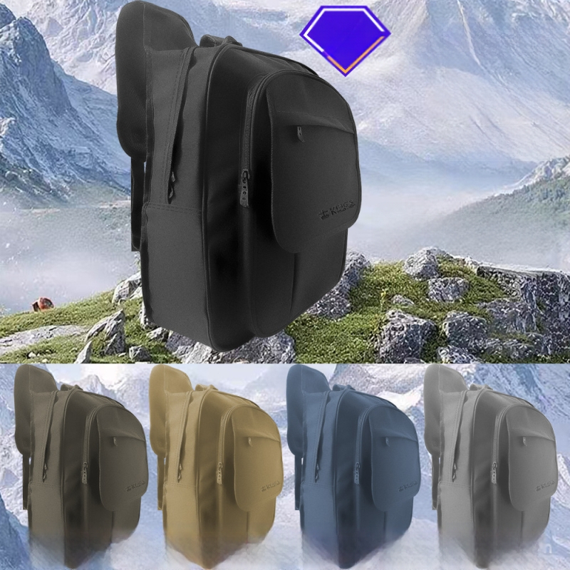 Unisex daudzfunkcionāla mugursoma ar dubultiem plecu siksnām, Oxford audums, izšūts logotips; piemērota kempingam, ceļojumiem un āra sportam; tilpums zem 20 L; der 12 collu klēpjdatoram