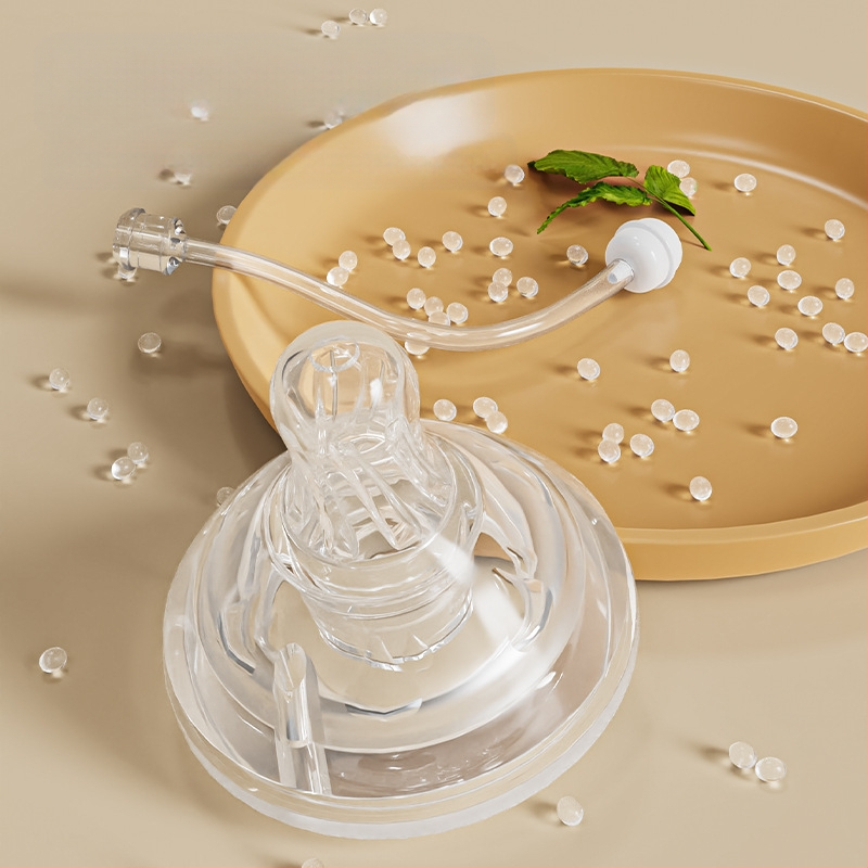 Bērnu barošanas pudelīte ar platāku atveri, no PP materiāla, izliektu dizainu, ar rokturi, pret aizrīšanos, pret uzpūšanos