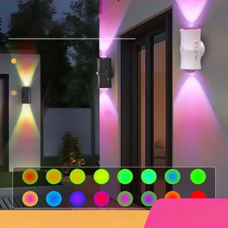 Sieninis šviestuvas su judesio jutikliu, baterijų maitinimas, dvigubo galvų dizainas, magnetinis įkrovimas, ABS gaubtas