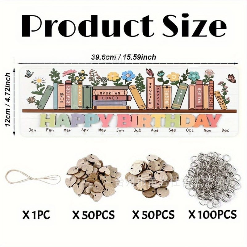 Koka pakarināmais kalendārs mājām, dabīgs stils, dekoratīvs pakarināmais zīme kāzēm un ballēm