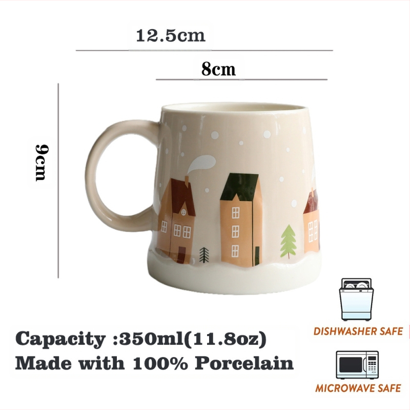 Ziemassvētku krūžu komplekts ar sniegavīra motīvu, izturīgs pret karstumu, ar vāciņu un filtriem, triju gabalu komplekts, dāvanas iepakojumā