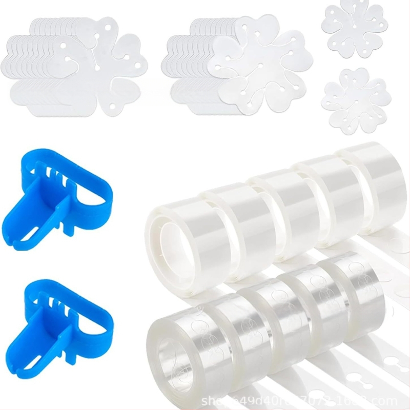 Set dopunila za balone za uređenje prostora: zaveži, lančići, točkice, trake i klipse s cvjetnim motivom • Plastika • Stil modernog minimalizma, svečani stil • Pogodno za vjenčanja i događaje