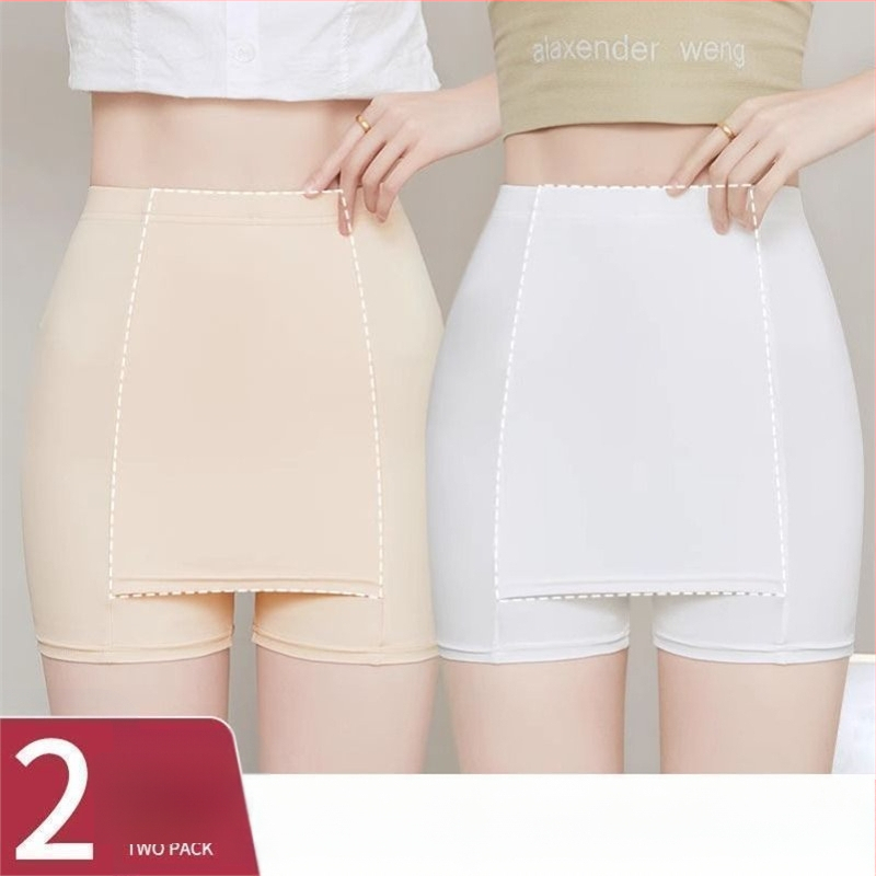 Γυναικείοι κολάν με διπλού στρώματος, ενσωματωμένα σορτσάκια για σεμνότητα, ύφασμα Milk Silk, μήκος τριών τετάρτων, διαπνέοντα