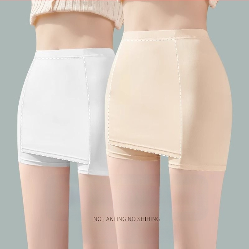 Γυναικείοι κολάν με διπλού στρώματος, ενσωματωμένα σορτσάκια για σεμνότητα, ύφασμα Milk Silk, μήκος τριών τετάρτων, διαπνέοντα