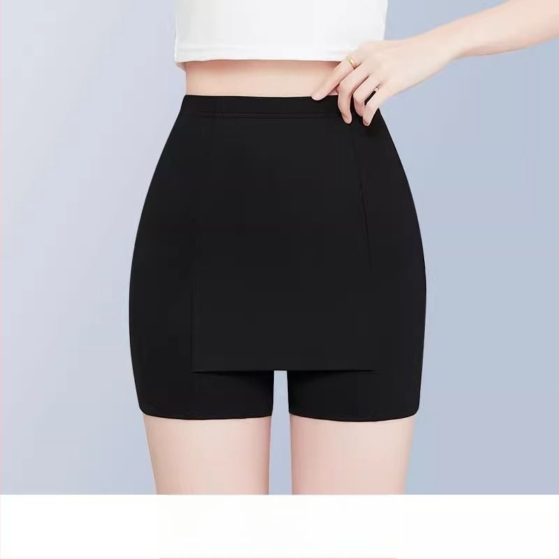 Γυναικείοι κολάν με διπλού στρώματος, ενσωματωμένα σορτσάκια για σεμνότητα, ύφασμα Milk Silk, μήκος τριών τετάρτων, διαπνέοντα