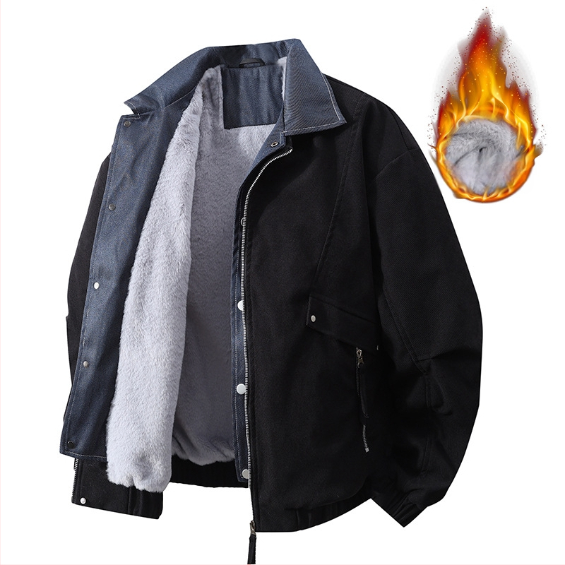 Vīriešu jaka Japāņu Workwear stilā, apkakle, rāvējslēdzējs, punktēts raksts, Jacquard audums