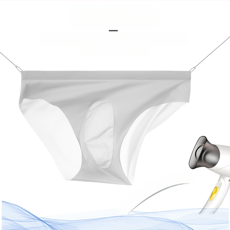 Vīriešu biksītes Ice Silk, 3D reljefs, daļēji caurspīdīgas, vidējā josta, ātra žūšana