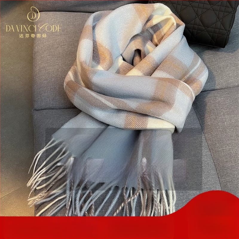 Fular din lână în carouri – gros pentru iarnă și toamnă, stil coreean, SKU 3457878, lansare iarna 2025