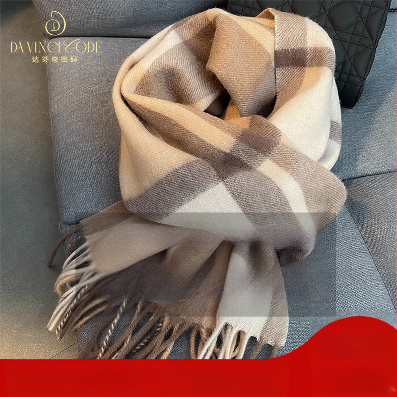 Fular din lână în carouri – gros pentru iarnă și toamnă, stil coreean, SKU 3457878, lansare iarna 2025