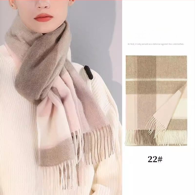 Fular din lână în carouri – gros pentru iarnă și toamnă, stil coreean, SKU 3457878, lansare iarna 2025