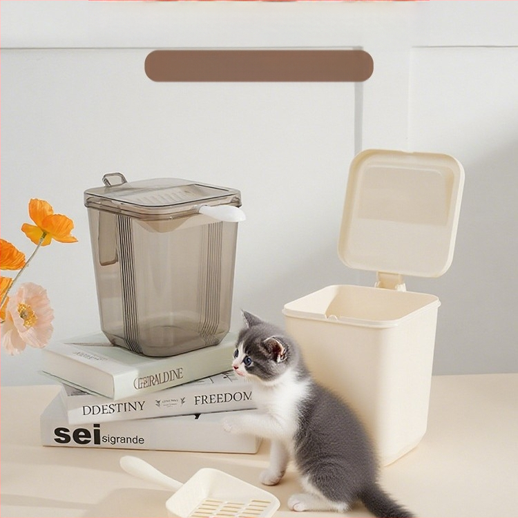 Pārvietojams kaķu smilšu trauks ar daudzfunkcionālu dizainu, PP materiāls, nav importēts, bez zīmola