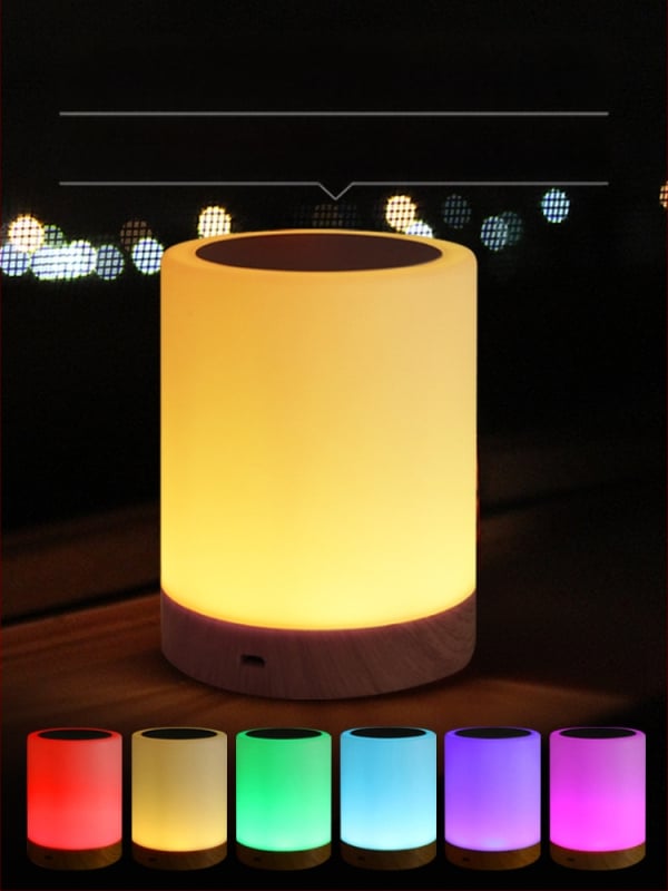 Nakts gaisma ar iebūvētu bateriju, stikla abažūrs, pogas slēdzis, gudra vadība, spriegums ≤36V