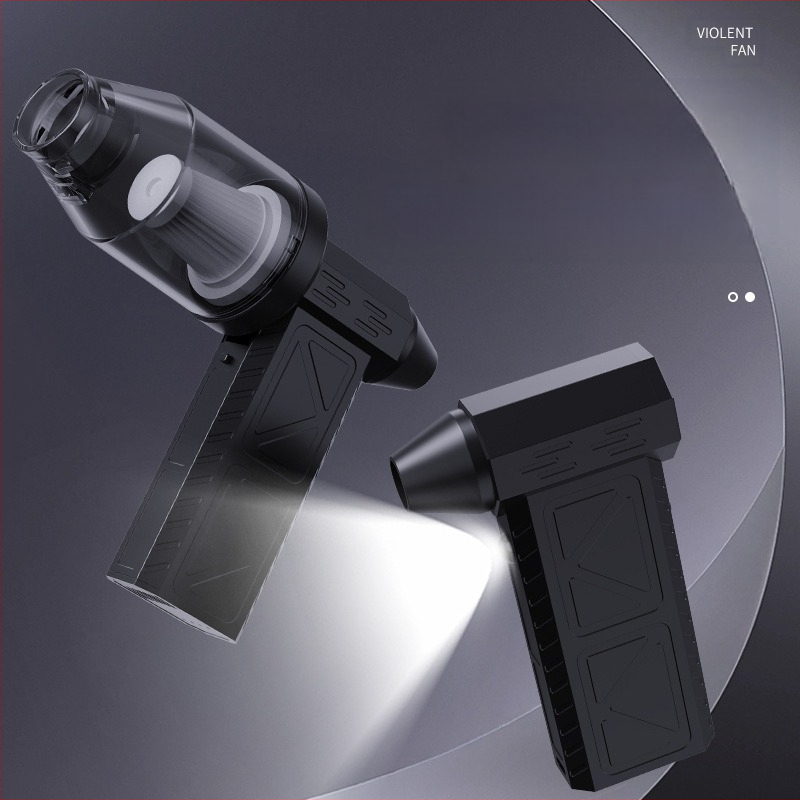 Ručni turbinski ventilator za kampiranje — bežični, 7.4V, 50W, usisavanje 11000Pa; rasvjeta i čišćenje prašine