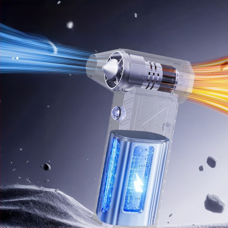 Ručni turbinski ventilator za kampiranje — bežični, 7.4V, 50W, usisavanje 11000Pa; rasvjeta i čišćenje prašine