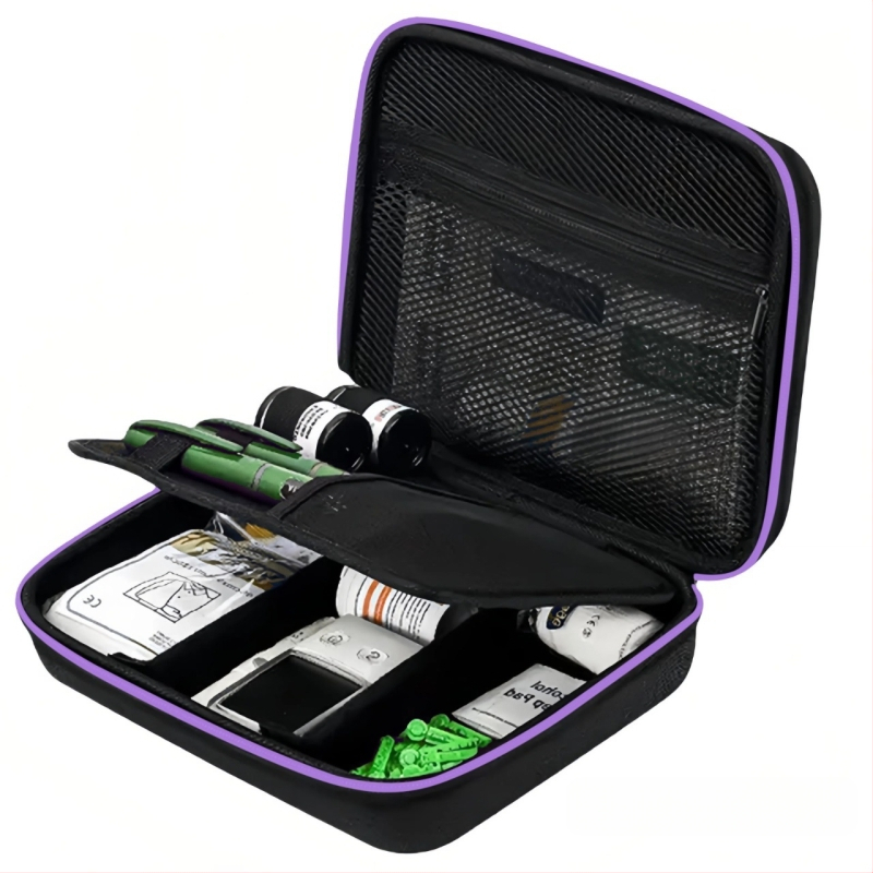 Diabēta instrumentu uzglabāšanas kārba – EVA materiāls, mūsdienīgs minimālisma stils, galda uzglabāšana, putekļu aizsardzība