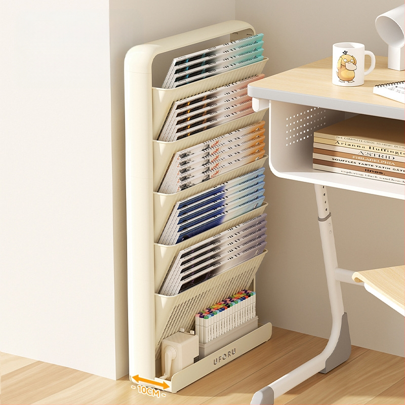 Sklopivi plastični regal za knjige za stol, 5 polica, moderni minimalistički stil