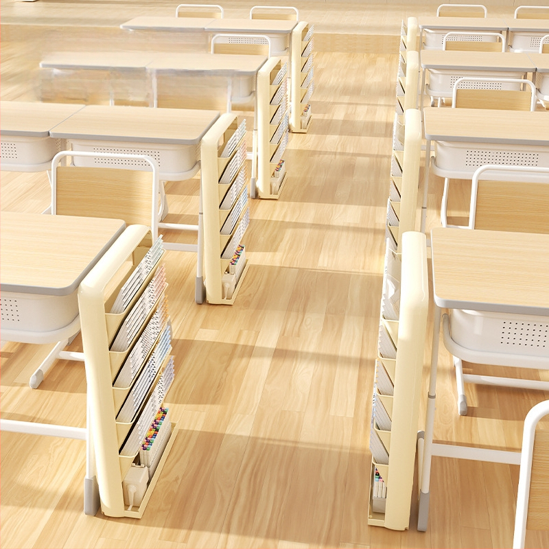 Sklopivi plastični regal za knjige za stol, 5 polica, moderni minimalistički stil