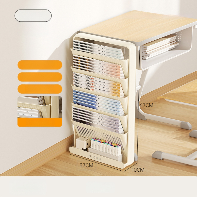 Sklopivi plastični regal za knjige za stol, 5 polica, moderni minimalistički stil