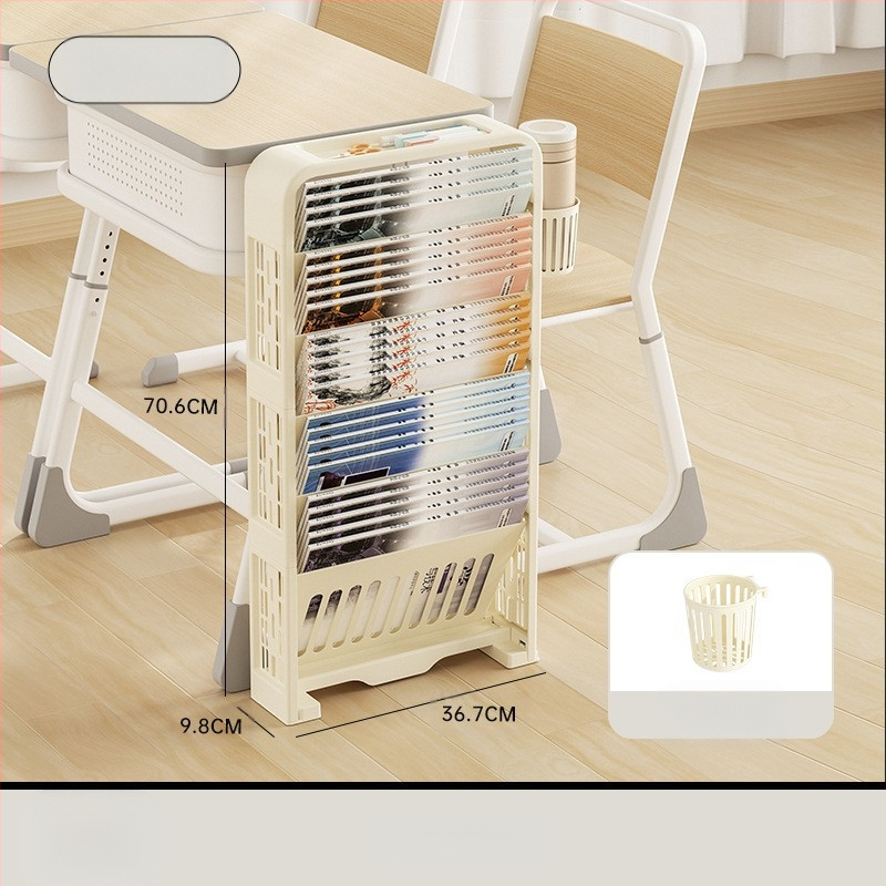 Sklopivi plastični regal za knjige za stol, 5 polica, moderni minimalistički stil