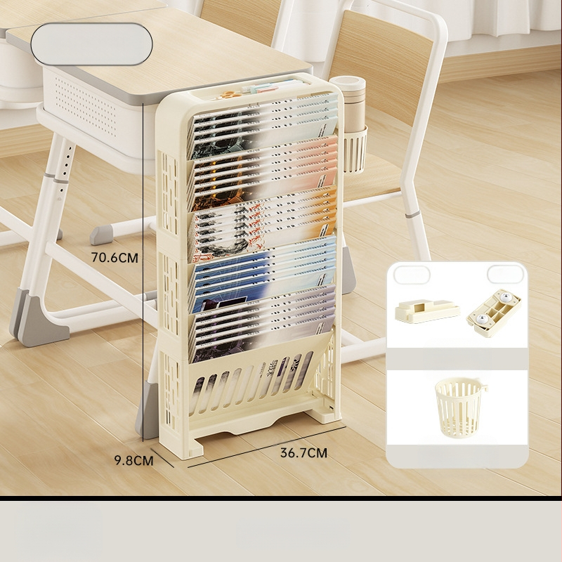 Sklopivi plastični regal za knjige za stol, 5 polica, moderni minimalistički stil