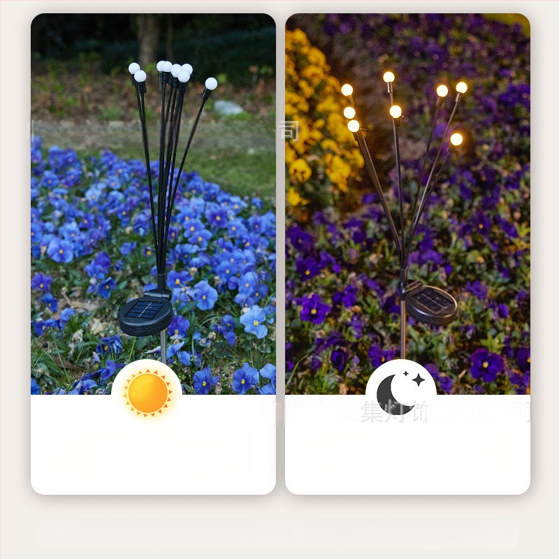 LED saules dārza gaismu virtene, ziedu formā, IP65 ūdensizturīgs, saules enerģijas padeve, pogu vadība, ieejas spriegums ≤36