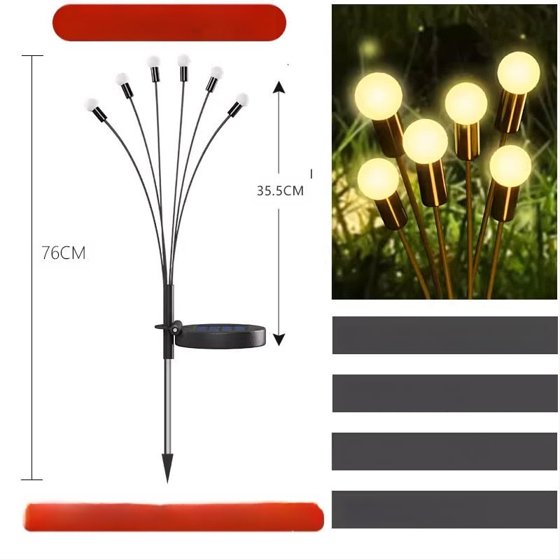 LED saules dārza gaismu virtene, ziedu formā, IP65 ūdensizturīgs, saules enerģijas padeve, pogu vadība, ieejas spriegums ≤36