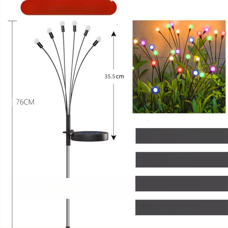 LED saules dārza gaismu virtene, ziedu formā, IP65 ūdensizturīgs, saules enerģijas padeve, pogu vadība, ieejas spriegums ≤36