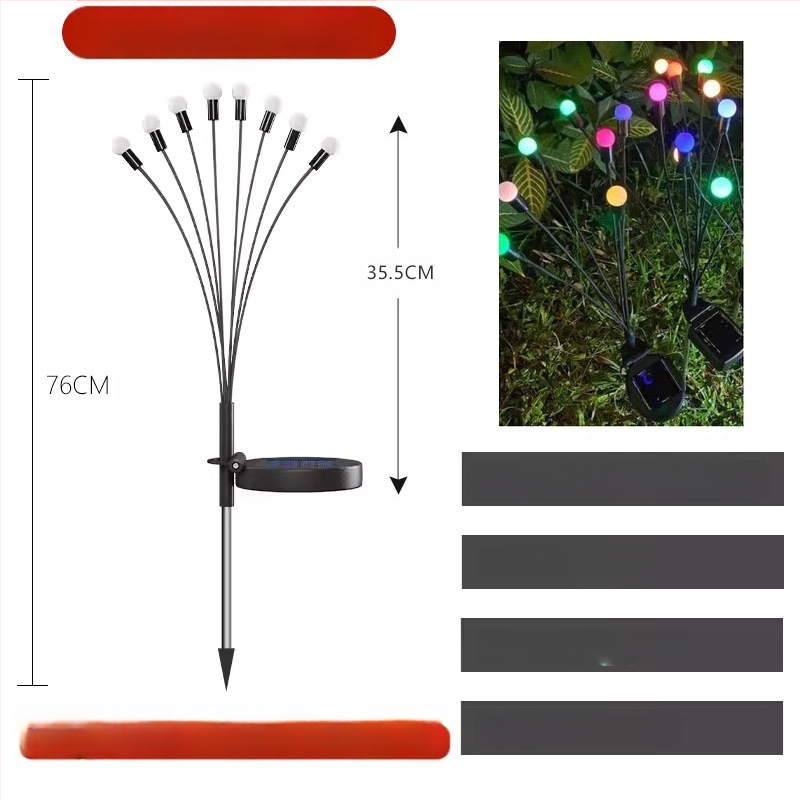LED saules dārza gaismu virtene, ziedu formā, IP65 ūdensizturīgs, saules enerģijas padeve, pogu vadība, ieejas spriegums ≤36
