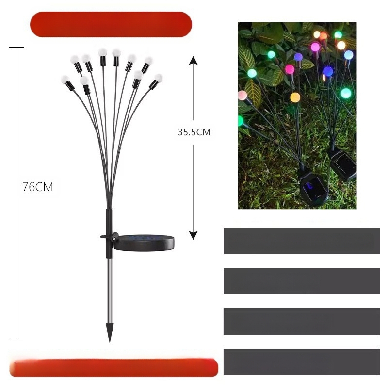LED saules dārza gaismu virtene, ziedu formā, IP65 ūdensizturīgs, saules enerģijas padeve, pogu vadība, ieejas spriegums ≤36