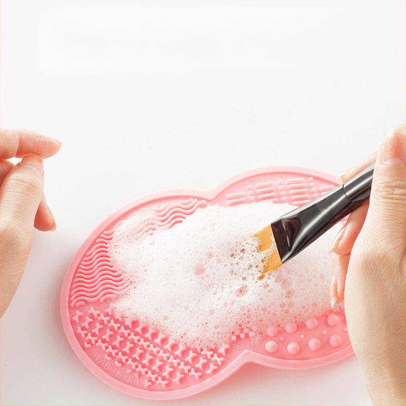 Silikona kosmētikas tīrīšanas līdzeklis ar dubultiem apaļiem tīrīšanas spilventiem un dubultiem piesūcekņiem, neto masa 51.2 g