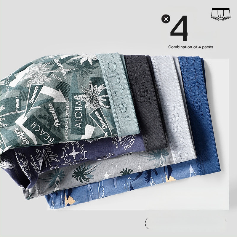 Muške antibakterijske bokserice od pamuka, prozračne, srednji pojas, pleteni materijal